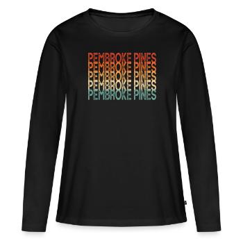 Pin de Pembroke - T-shirt manches longues Premium bio Femme - noir - Devant - Julia (174cm)