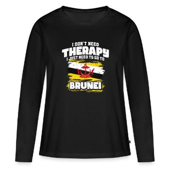 Brunei - T-shirt manches longues Premium bio Femme - noir - Devant - Julia (174cm)