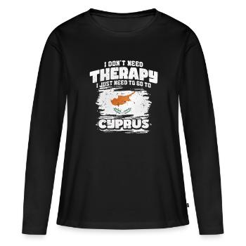 Chypre - T-shirt manches longues Premium bio Femme - noir - Devant - Julia (174cm)