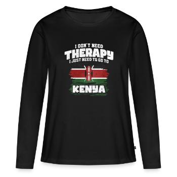 Kenya - T-shirt manches longues Premium bio Femme - noir - Devant - Julia (174cm)