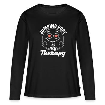 Springseil Ist Mein Therapie-springseil - Frauen Premium Bio Langarmshirt - Schwarz - Vorne - Julia (174cm)
