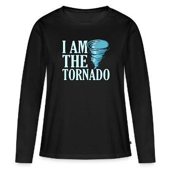Tornade - T-shirt manches longues Premium bio Femme - noir - Devant - Julia (174cm)