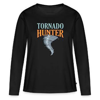 Tornado - Women's Premium Organic Long Sleeve Shirt - black - Front - Julia (174cm)