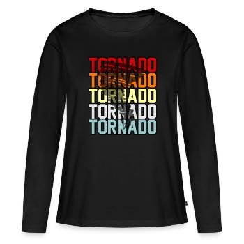 Tornade - T-shirt manches longues Premium bio Femme - noir - Devant - Julia (174cm)