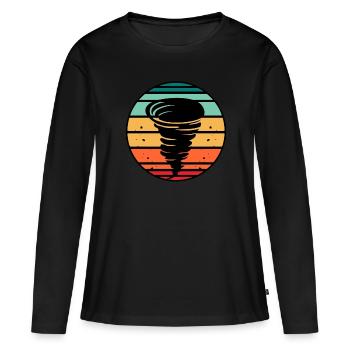 Tornade - T-shirt manches longues Premium bio Femme - noir - Devant - Julia (174cm)