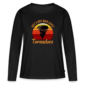 Tornade - T-shirt manches longues Premium bio Femme - noir - Devant - Julia (174cm)