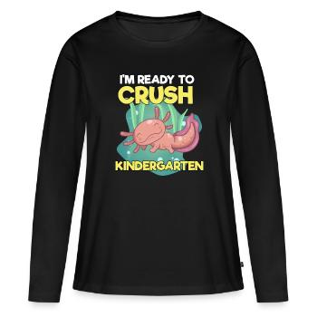 Kindergarten - Frauen Premium Bio Langarmshirt - Schwarz - Vorne - Julia (174cm)