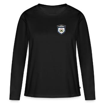 West Virginia - Frauen Premium Bio Langarmshirt - Schwarz - Vorne - Julia (174cm)