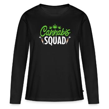 Escouade du cannabis - T-shirt manches longues Premium bio Femme - noir - Devant - Julia (174cm)