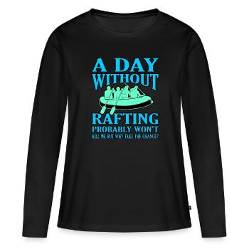 Rafting - T-shirt manches longues Premium bio Femme - noir - Devant - Julia (174cm)