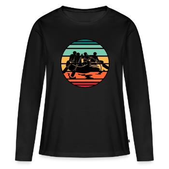 Rafting - T-shirt manches longues Premium bio Femme - noir - Devant - Julia (174cm)