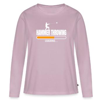 Lancer de marteau - T-shirt manches longues Premium bio Femme - rose poudré - Devant - Julia (174cm)