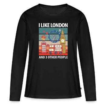 Londres - T-shirt manches longues Premium bio Femme - noir - Devant - Julia (174cm)