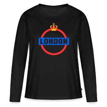 Londres - T-shirt manches longues Premium bio Femme - noir - Devant - Julia (174cm)