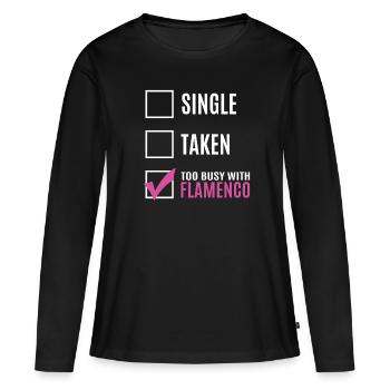 Flamenco - T-shirt manches longues Premium bio Femme - noir - Devant - Julia (174cm)
