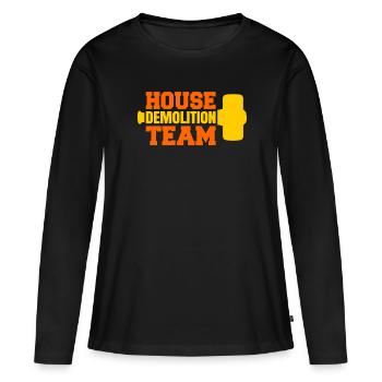 Cadeau de rénovation de destruction de maison - T-shirt manches longues Premium bio Femme - noir - Devant - Julia (174cm)