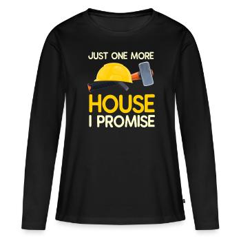Cadeau de rénovation de destruction de maison - T-shirt manches longues Premium bio Femme - noir - Devant - Julia (174cm)