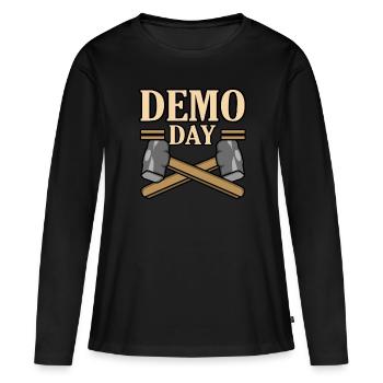 Cadeau de rénovation de destruction de maison - T-shirt manches longues Premium bio Femme - noir - Devant - Julia (174cm)