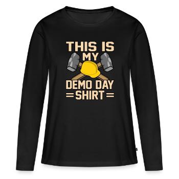 Cadeau de rénovation de destruction de maison - T-shirt manches longues Premium bio Femme - noir - Devant - Julia (174cm)