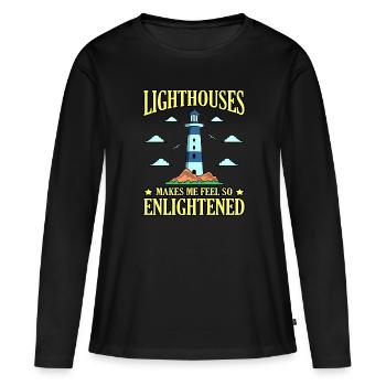 Phare - T-shirt manches longues Premium bio Femme - noir - Devant - Julia (174cm)