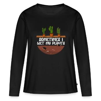 ich gieße meine Pflanzen Gärtnerin - Frauen Premium Bio Langarmshirt - Schwarz - Vorne - Julia (174cm)