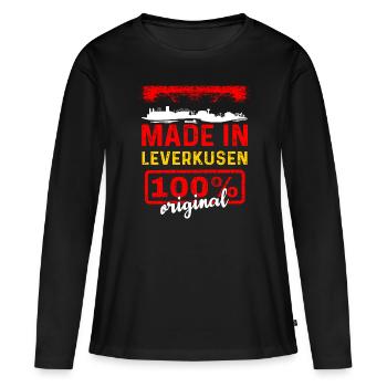 Leverkusen - T-shirt manches longues Premium bio Femme - noir - Devant - Julia (174cm)