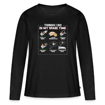 Inde - T-shirt manches longues Premium bio Femme - noir - Devant - Julia (174cm)