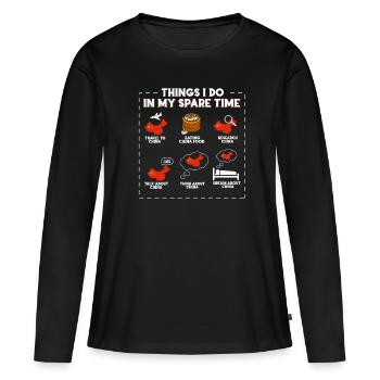 Chine - T-shirt manches longues Premium bio Femme - noir - Devant - Julia (174cm)