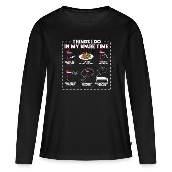 Thaïlande - T-shirt manches longues Premium bio Femme - noir - Devant - Julia (174cm)