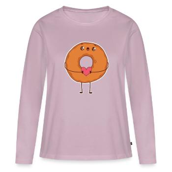 Bagel Liebespaar - Frauen Premium Bio Langarmshirt - Altrosa - Vorne - Julia (174cm)