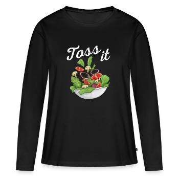 Salade - T-shirt manches longues Premium bio Femme - noir - Devant - Julia (174cm)