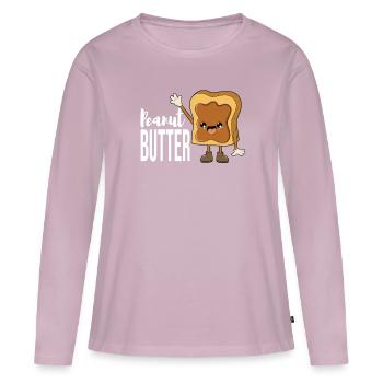 Peanut butter - Women's Premium Organic Long Sleeve Shirt - dusky pink - Front - Julia (174cm)