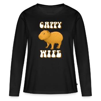 Capybara Capy wife - Women's Premium Organic Long Sleeve Shirt - black - Front - Julia (174cm)