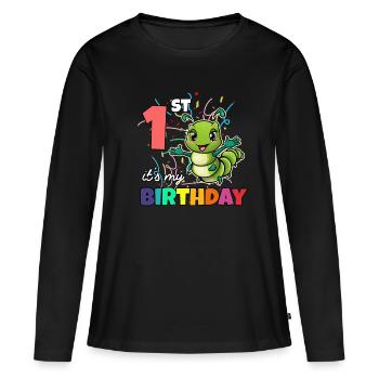Chenille - T-shirt manches longues Premium bio Femme - noir - Devant - Julia (174cm)