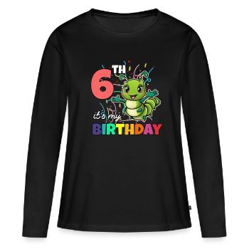 Chenille - T-shirt manches longues Premium bio Femme - noir - Devant - Julia (174cm)