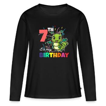 Chenille - T-shirt manches longues Premium bio Femme - noir - Devant - Julia (174cm)