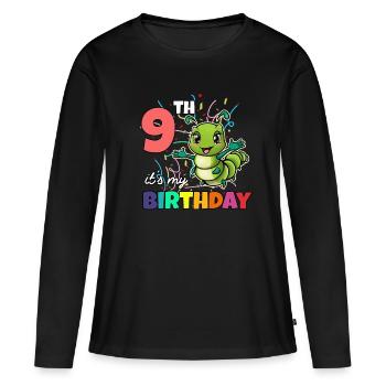 Chenille - T-shirt manches longues Premium bio Femme - noir - Devant - Julia (174cm)