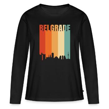 La beauté de Belgrade - T-shirt manches longues Premium bio Femme - noir - Devant - Julia (174cm)