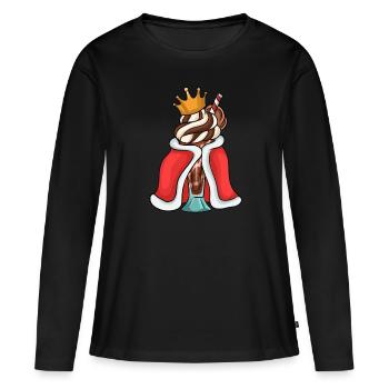 Milkshake Boisson au lait Cadeau au lait - T-shirt manches longues Premium bio Femme - noir - Devant - Julia (174cm)