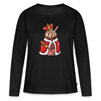Milkshake Boisson au lait Cadeau au lait - T-shirt manches longues Premium bio Femme - noir - Devant - Julia (174cm)
