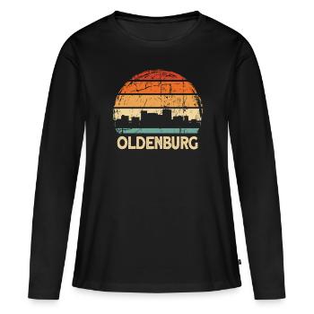 Oldenburg Skyline - T-shirt manches longues Premium bio Femme - noir - Devant - Julia (174cm)