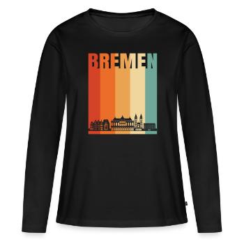 Brême - T-shirt manches longues Premium bio Femme - noir - Devant - Julia (174cm)