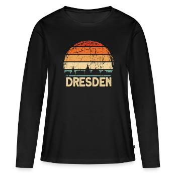 Dresde - T-shirt manches longues Premium bio Femme - noir - Devant - Julia (174cm)