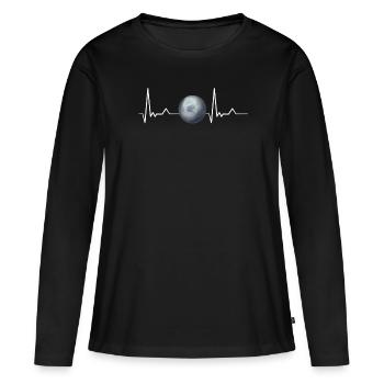 Pluton - T-shirt manches longues Premium bio Femme - noir - Devant - Julia (174cm)
