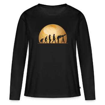 Vénus - T-shirt manches longues Premium bio Femme - noir - Devant - Julia (174cm)