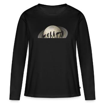 Saturne - T-shirt manches longues Premium bio Femme - noir - Devant - Julia (174cm)