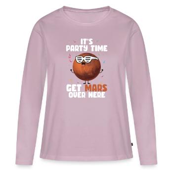 Mars - T-shirt manches longues Premium bio Femme - rose poudré - Devant - Julia (174cm)