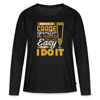 Crane operator crane gift - Women's Premium Organic Long Sleeve Shirt - black - Front - Julia (174cm)