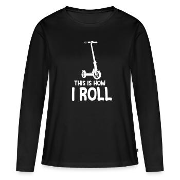 Scooter Scooter Scooter Cadeau - T-shirt manches longues Premium bio Femme - noir - Devant - Julia (174cm)