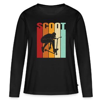 Scooter Scooter Scooter Cadeau - T-shirt manches longues Premium bio Femme - noir - Devant - Julia (174cm)